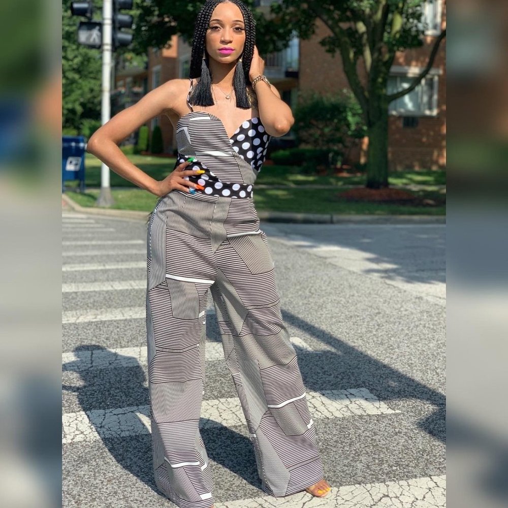 Stripe and Polka dot jumpsuit